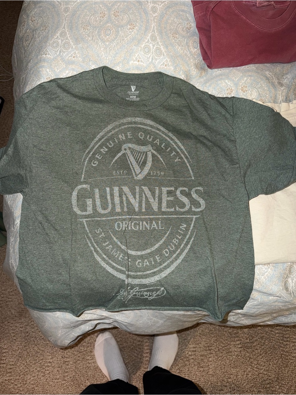 Guinness Green Logo Tee with White Harp